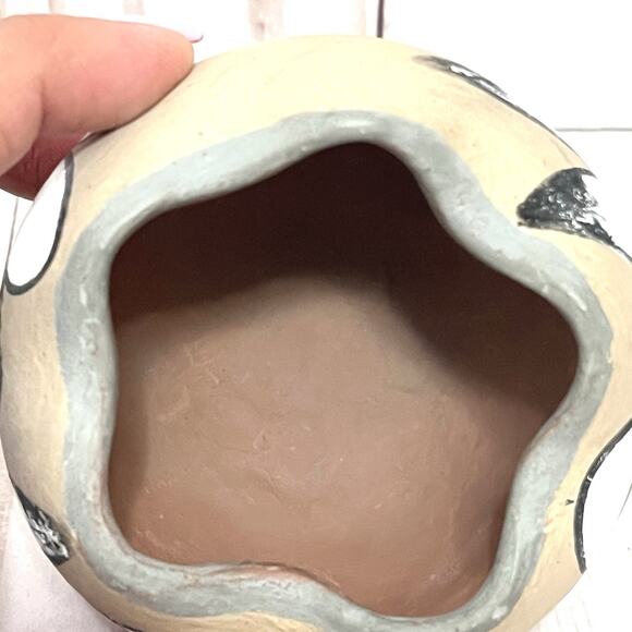 Vintage Jemez Pueblo New Mexico Native American Painted Flower Vase Pottery - Picture 5 of 8